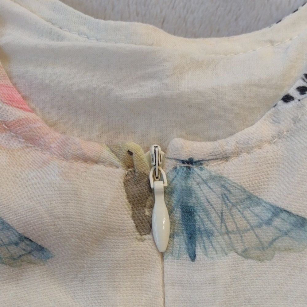 Pink Chicken New York Coralee Long Sleeve  Moth Print Dress Size 2 - Picture 3 of 9